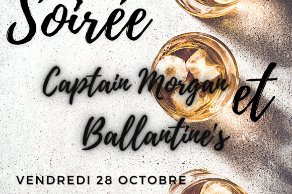 Soirée Captain Morgan 1 Ballantine's dans votre bar & Restaurant Le Repère Pont de Vaux